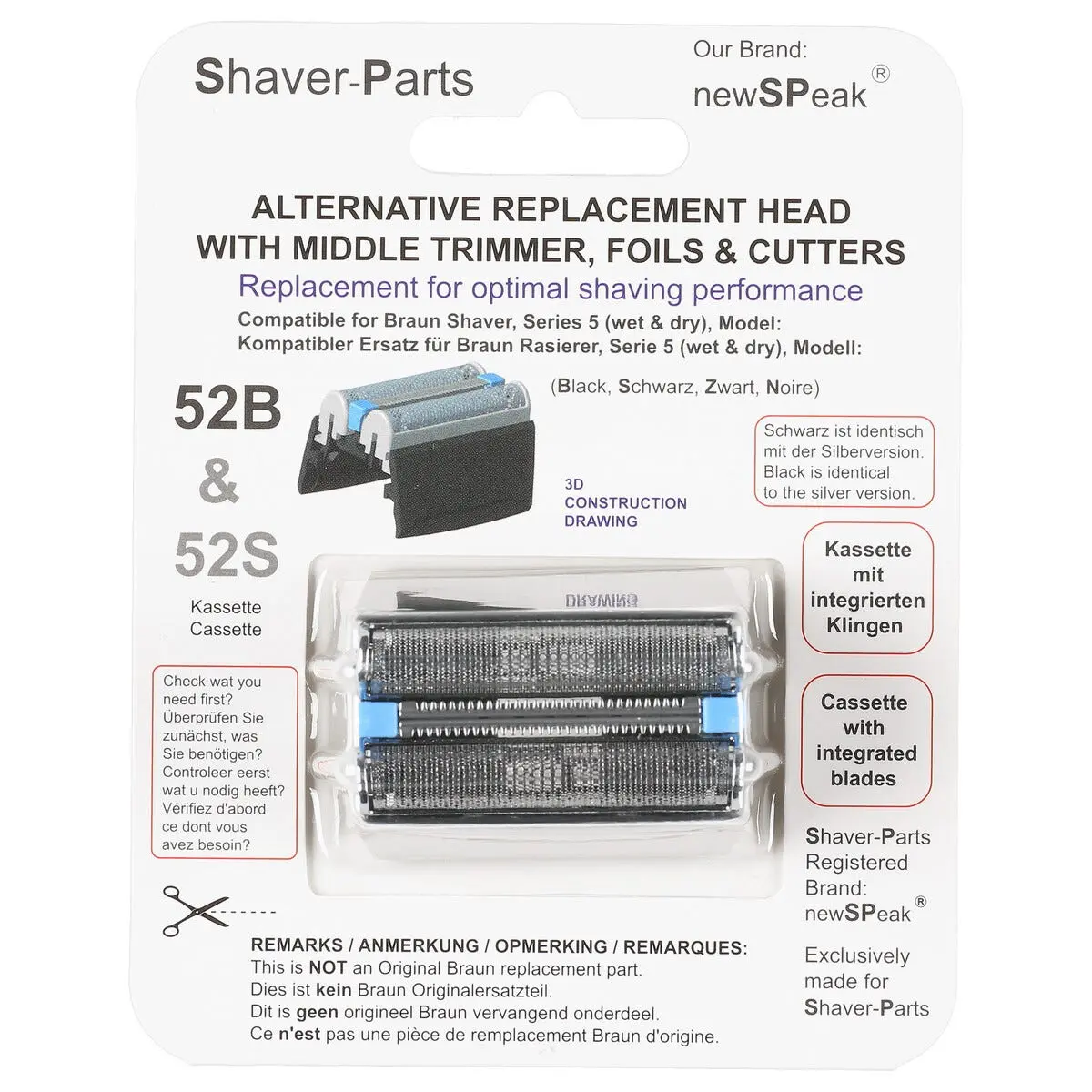 Barberhode 52B til barbermaskin Braun Series 5