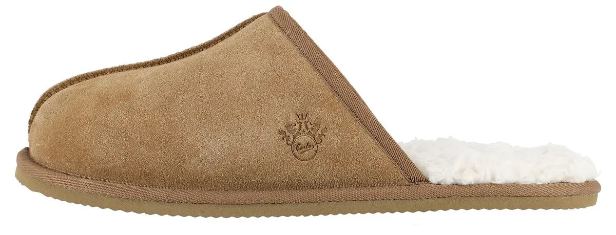 Varme innetøfler herre, beige