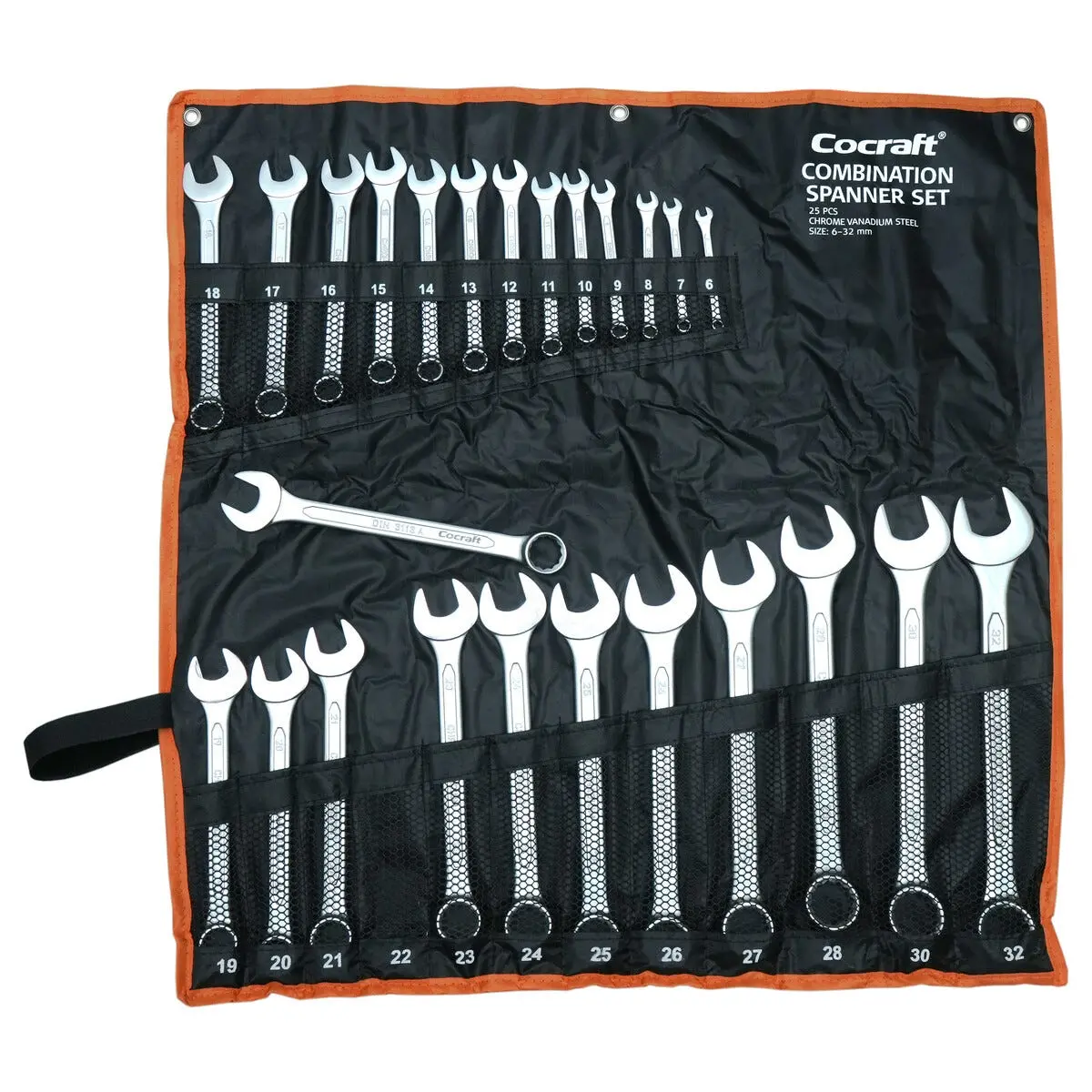 Cocraft fastnøkkelsett, 6–32 mm, 25 deler