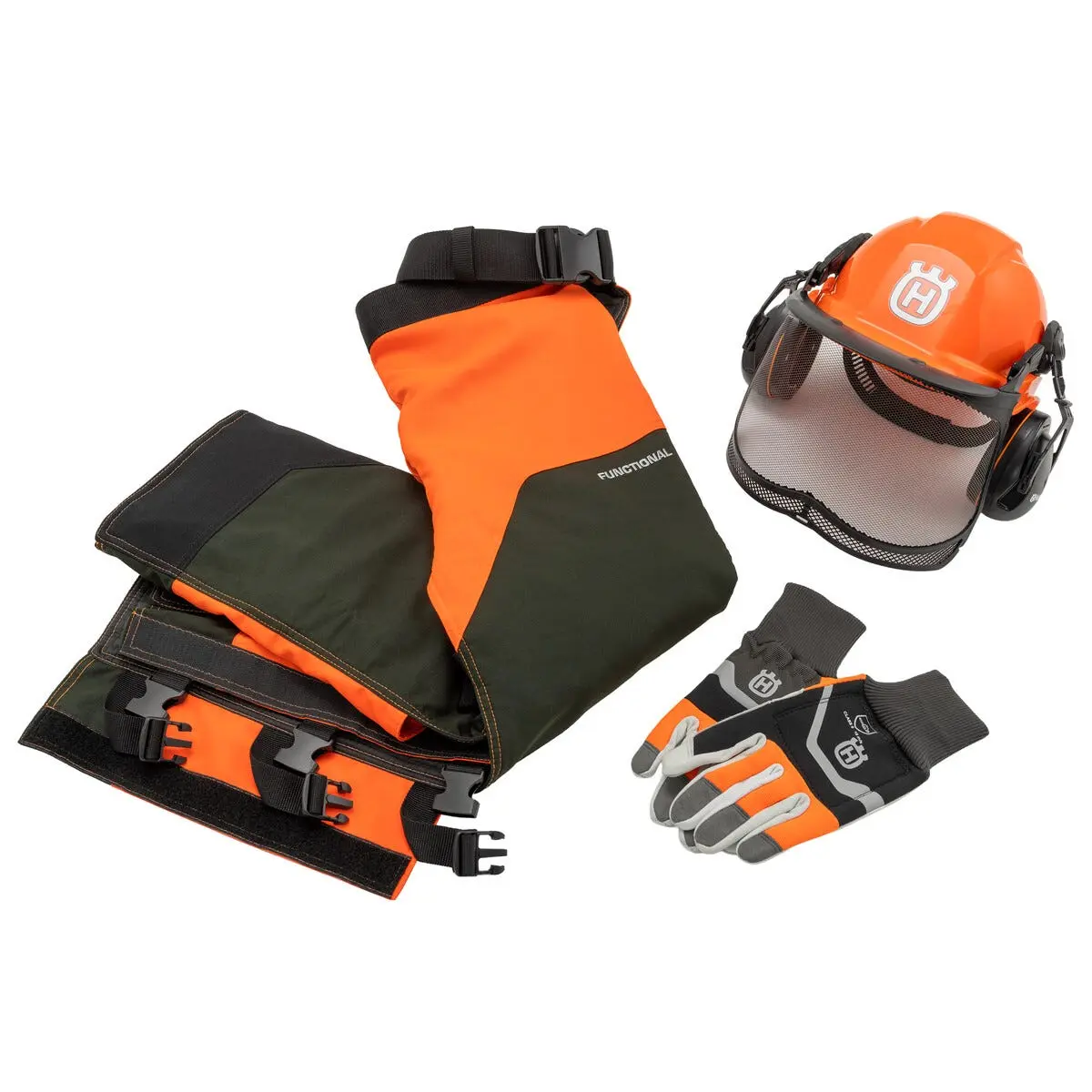 Husqvarna Functional verneutstyr lårings, hjelm, hansker