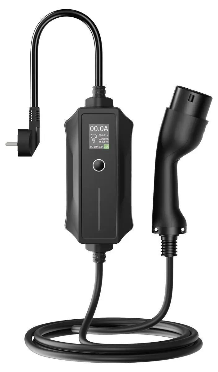 Bærbar 1-faset elbillader av type 2, 230 V, 5 m