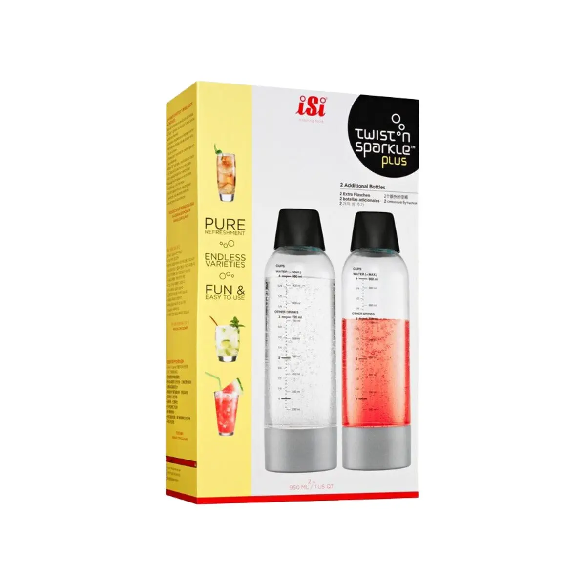iSi Twist’n Sparkle ekstraflasker, 2-pakning