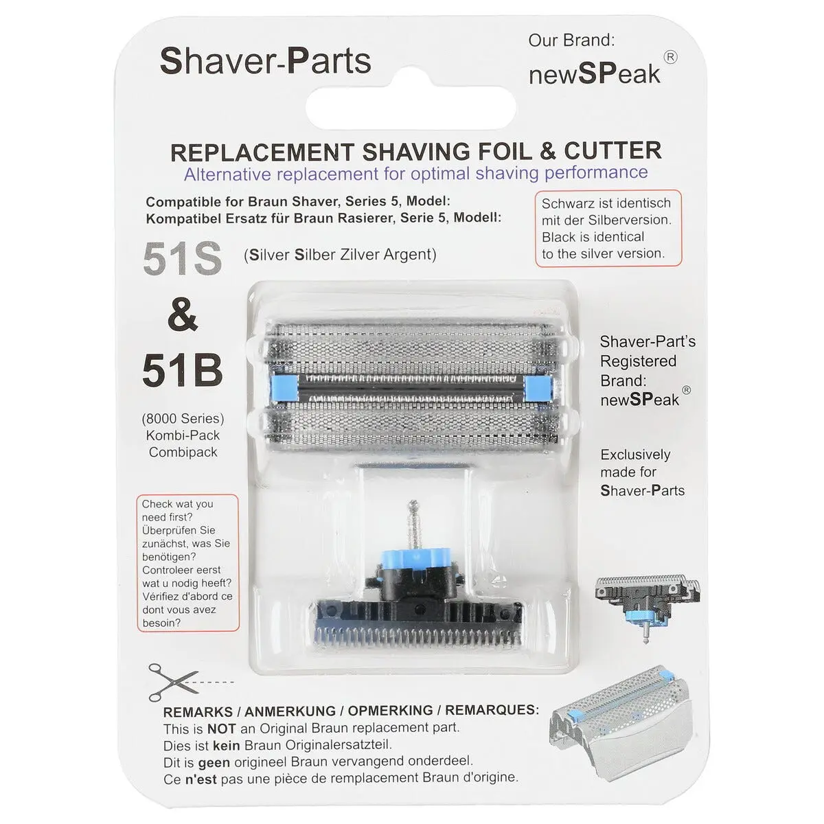 Barberhode 51S til barbermaskin Braun Series 5