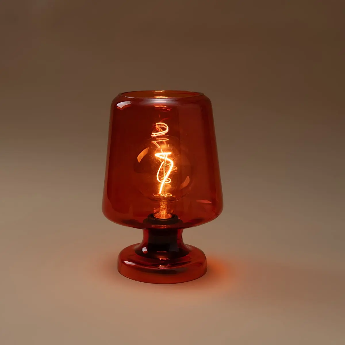 Märta liten bordlampe glass retro oransje 25 cm, Northlight