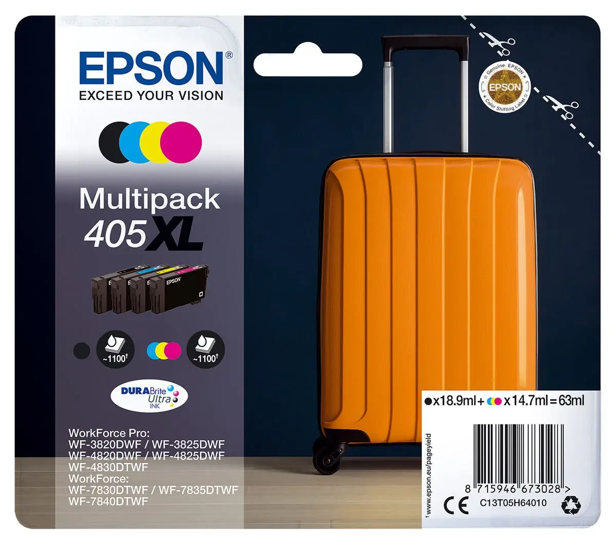 Epson 405XL Trillekoffert Multipack blekkpatronsett