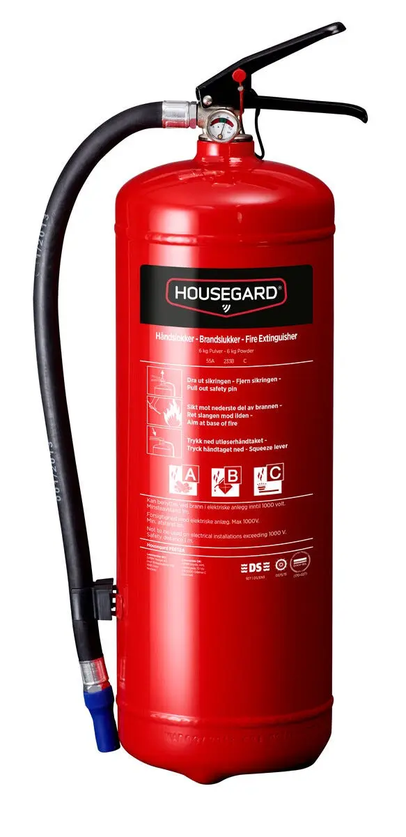 Brannslukningsapparat Housegard 55A, pulver 6 kg, rød
