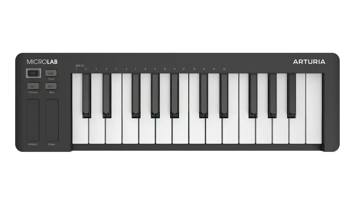Arturia MicroLab mk3 MIDI-kontroller svart