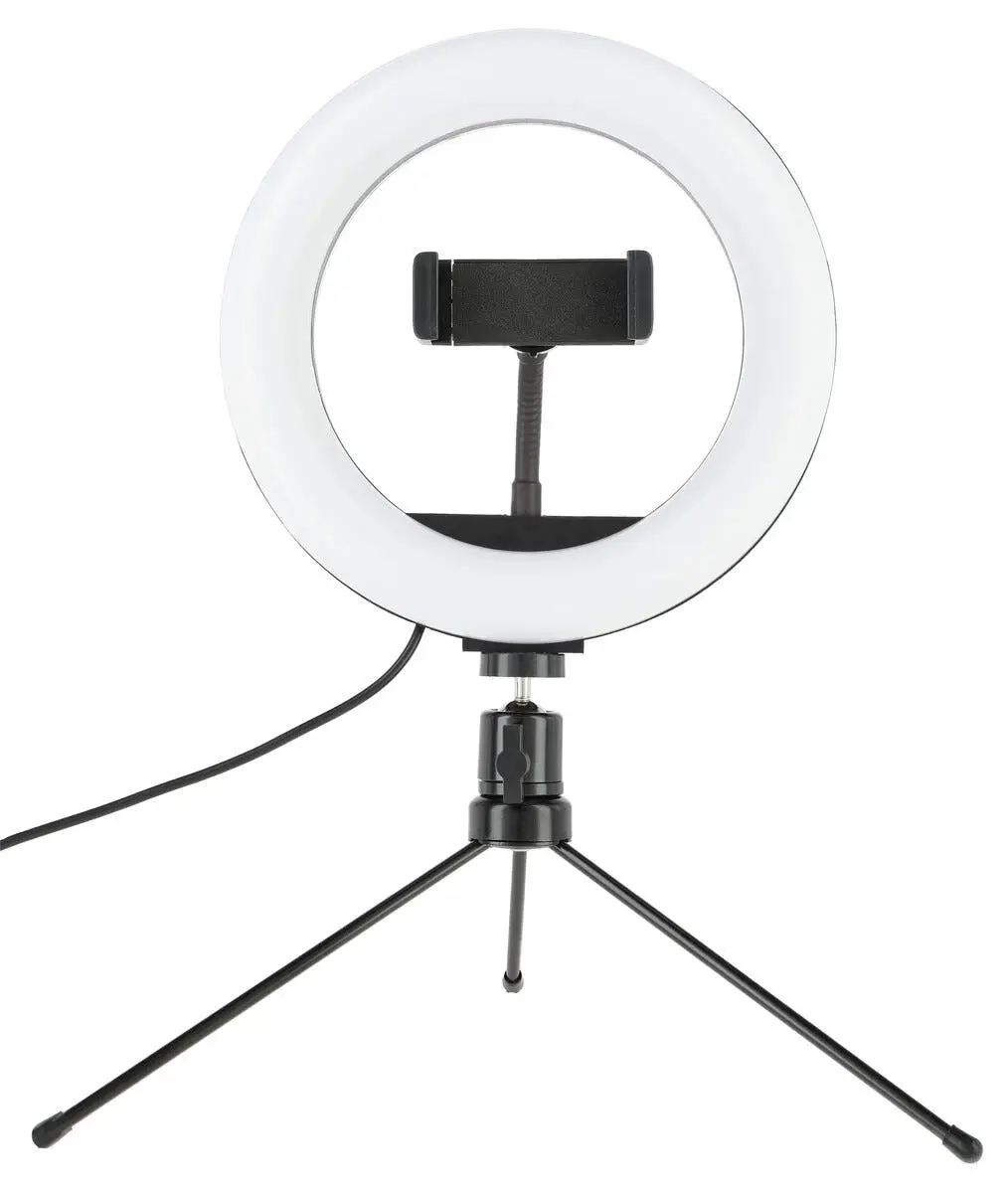 LED-ringlys med tripod til mobil, 8 tommer