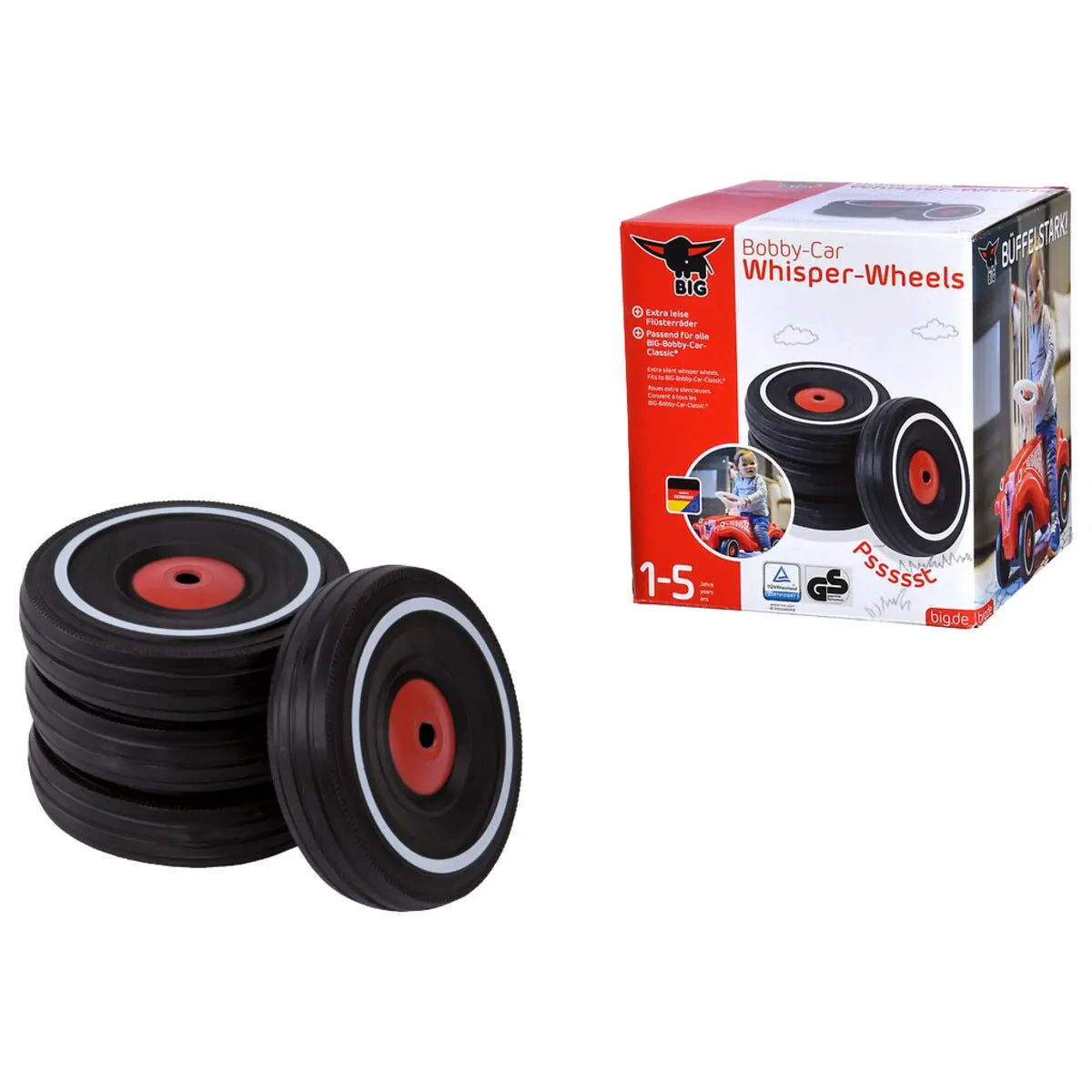 BIG Bobby Car reservehjul Whisper Wheels, 4-pakning