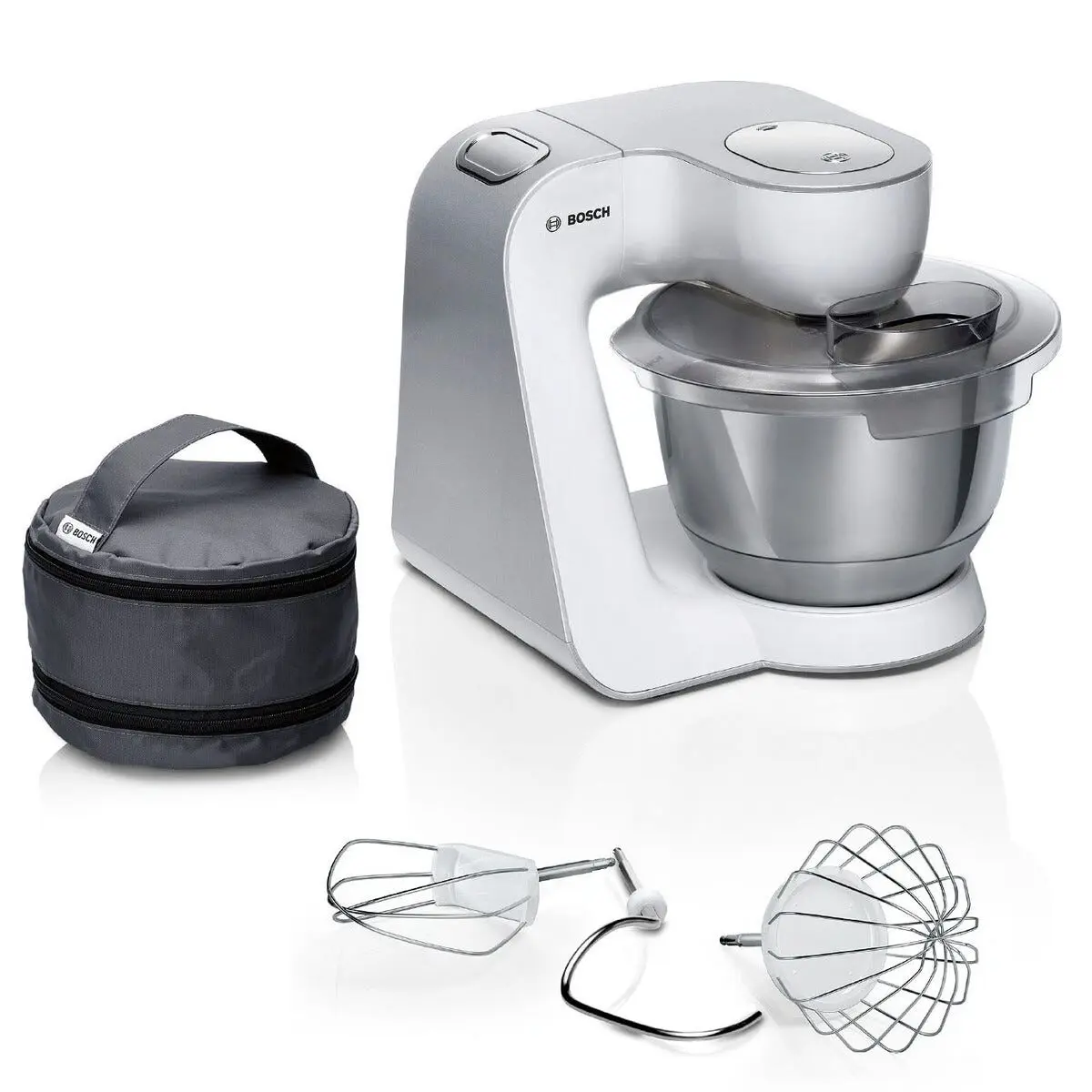 Bosch Serie 4 kjøkkenmaskin MUM58200, hvit, sølv, 1000 W