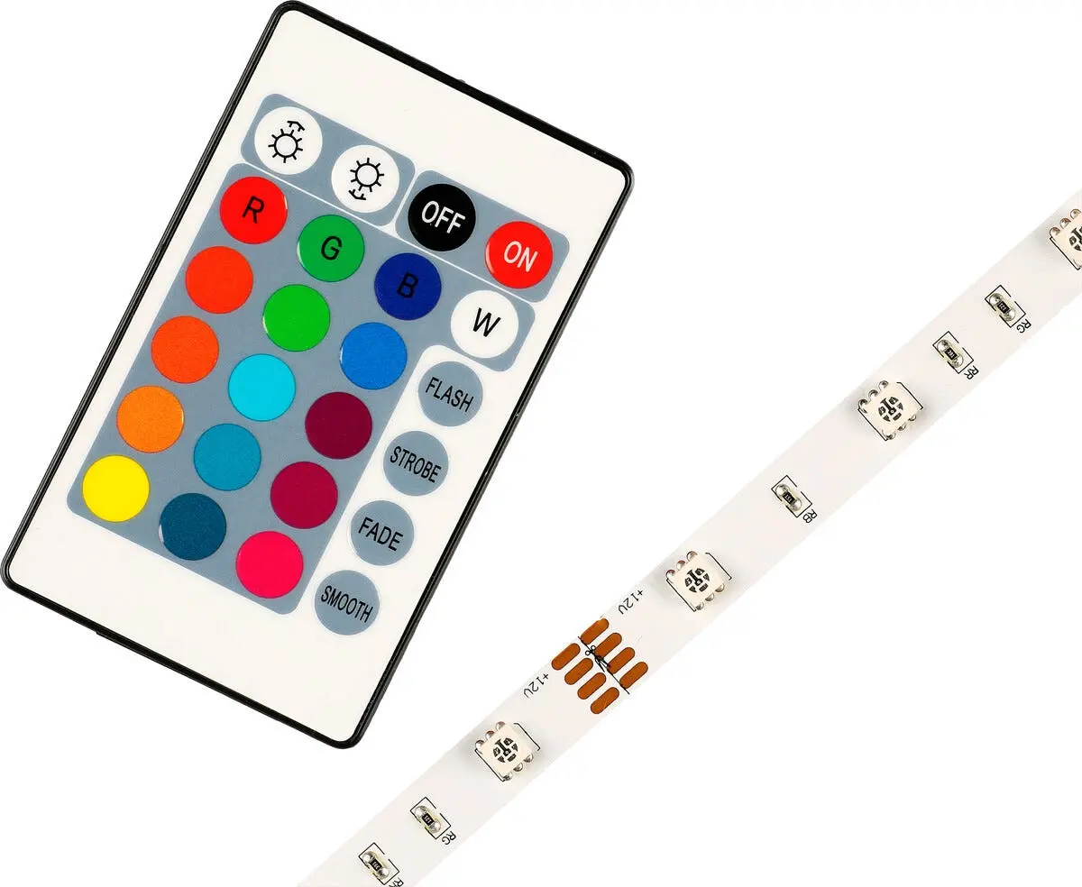 LED-list RGB med fargekombinasjoner og fjernkontroll, Cotech