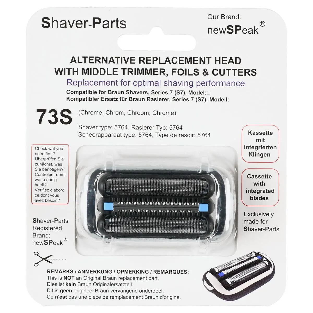 Barberhode 73S til barbermaskin Braun Series 7