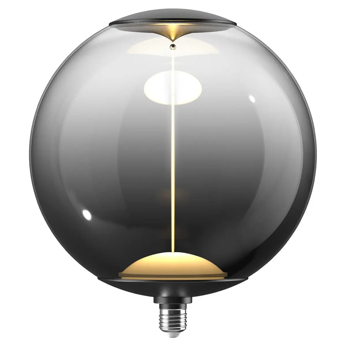 Smokey LED-globepære E27 12 W dimbar magnetisk filament, 28 cm