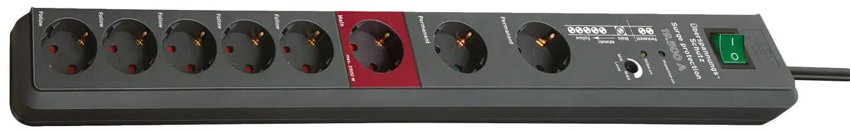 Brennenstuhl Secure-Tec 8-veis grenuttak