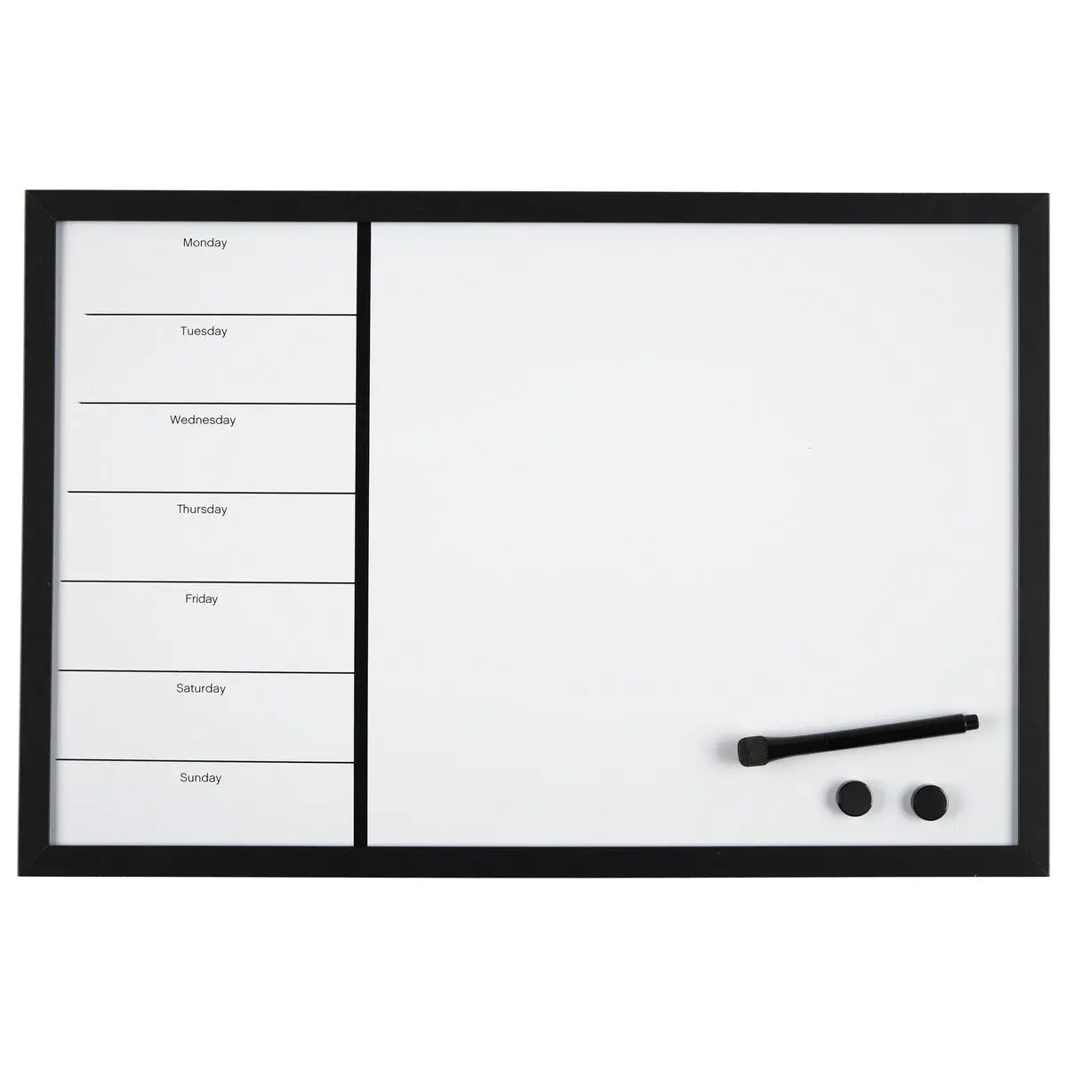 Magnetisk whiteboard ukeplanlegger, 60x40 cm