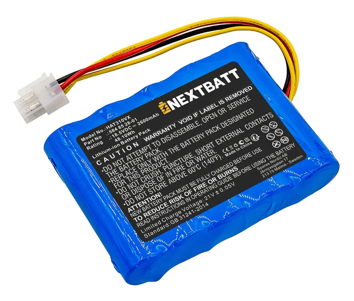 Batteri 18,5 V/2600 mAh til Husqvarna Automower/Gardena Sileno
