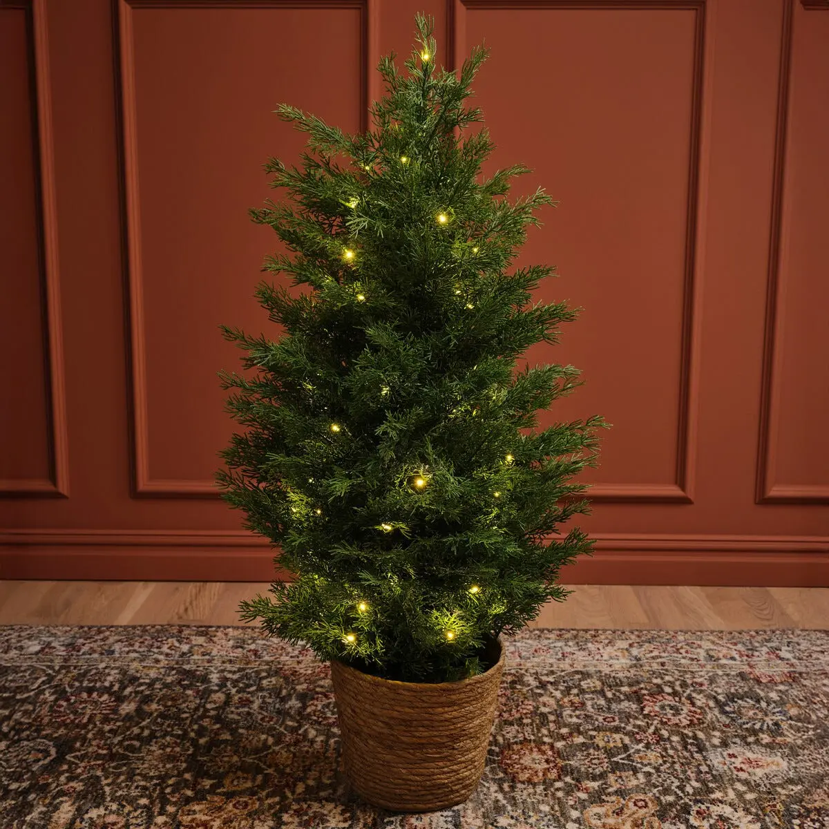 Kunstig tuja med belysning 90 cm