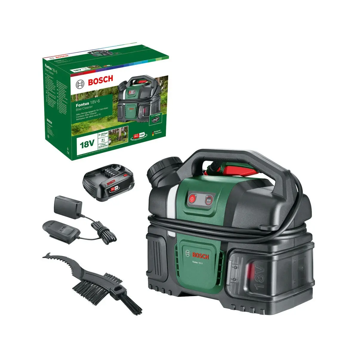 Bosch Fontus sykkelvasker, trådløs lavtrykksvasker, 1 batteri