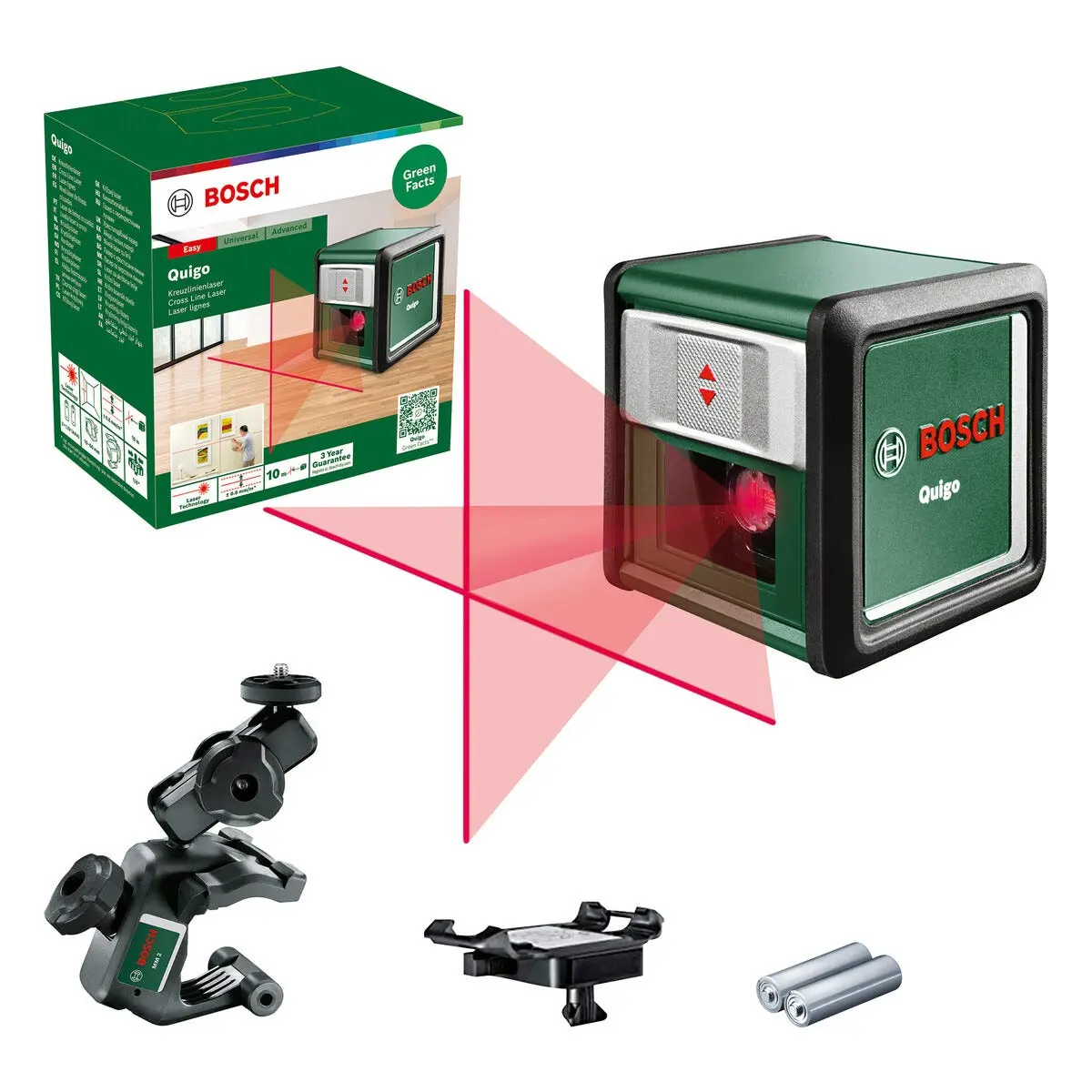 Bosch Quigo Basic krysslaser med universalholder