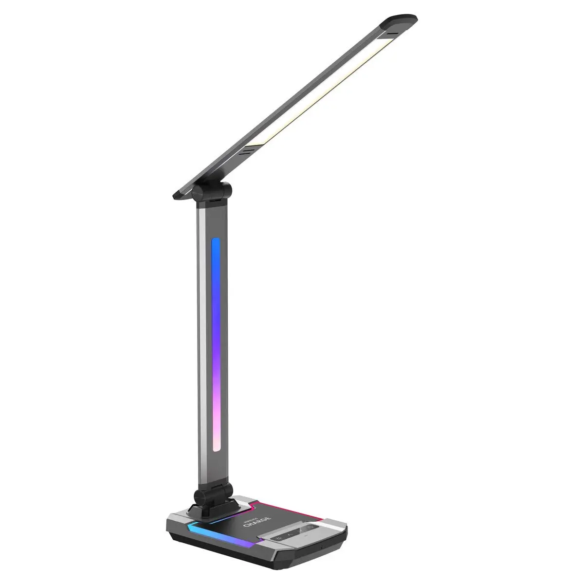 Exibel RGB skrivebordslampe med trådløs lader, dimbar