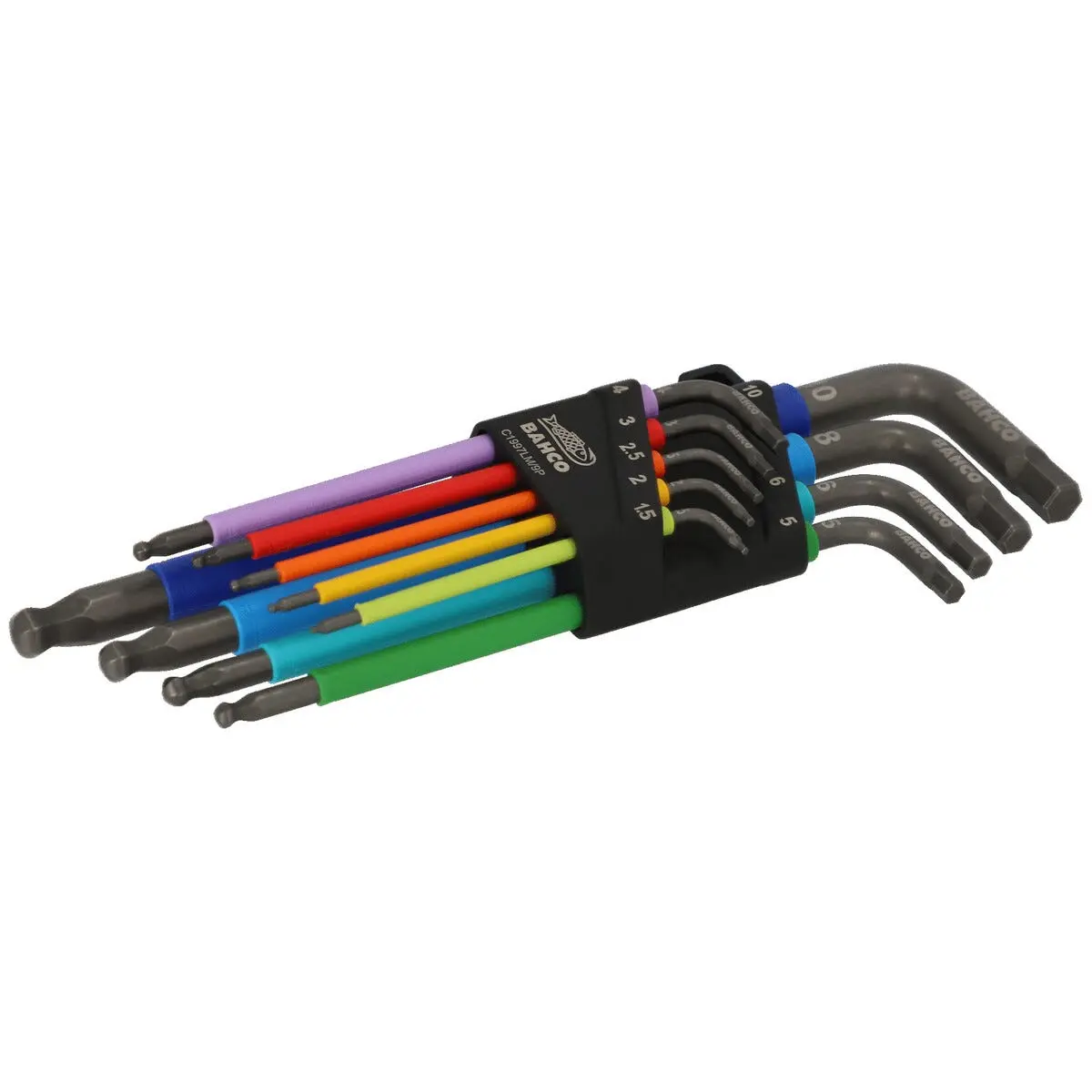 Bahco unbrakonøkkel 1,5–10 mm fargekodede, 9 deler