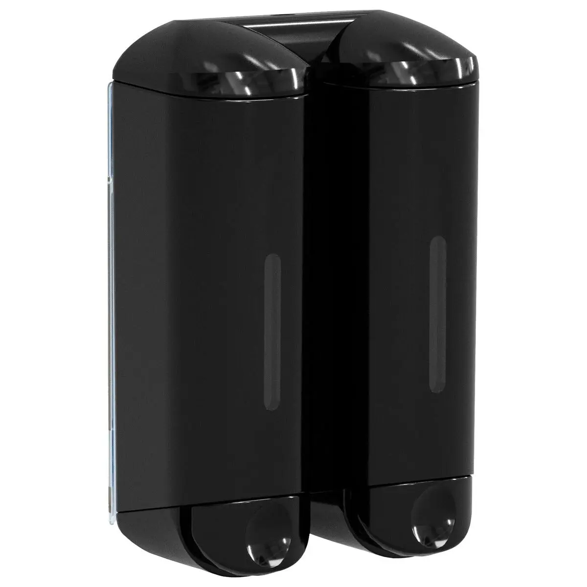 Dobbel shampo- og såpepumpe for vegg, svart, 2 x 250 ml