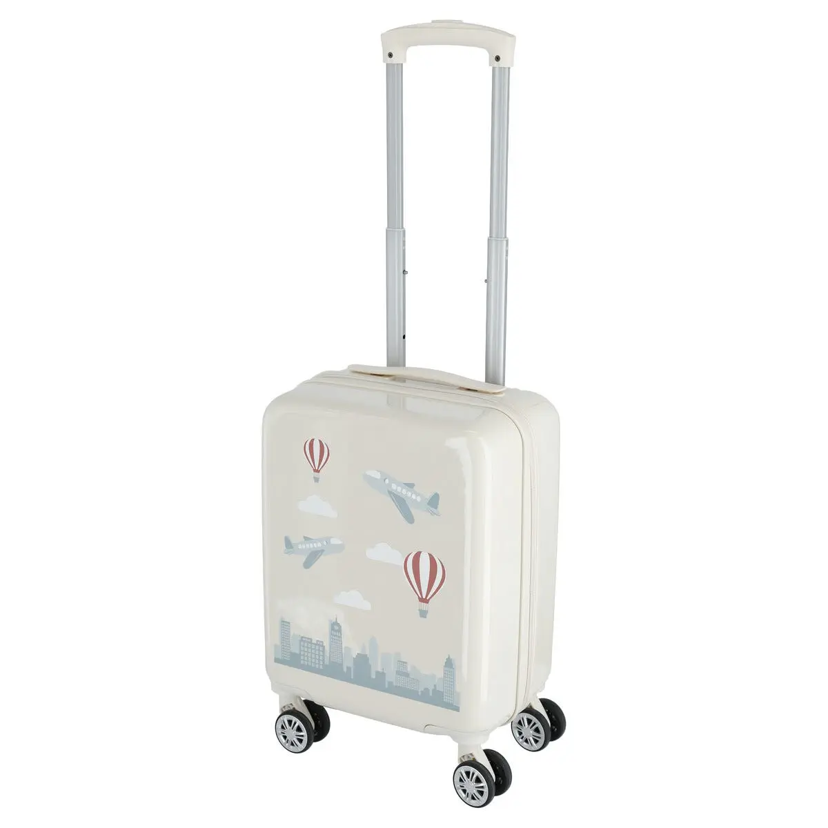Barnetrillekoffert med 4 hjul og teleskophåndtak 46x30x20 cm