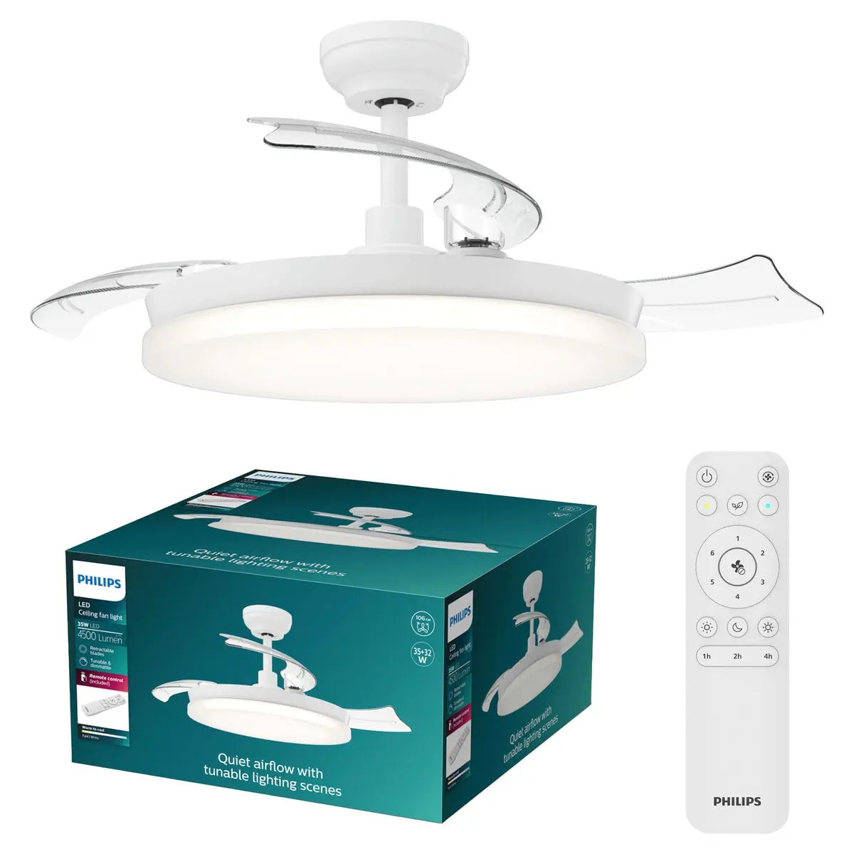 Philips Tynl takvifte med lys, 106 cm, hvit
