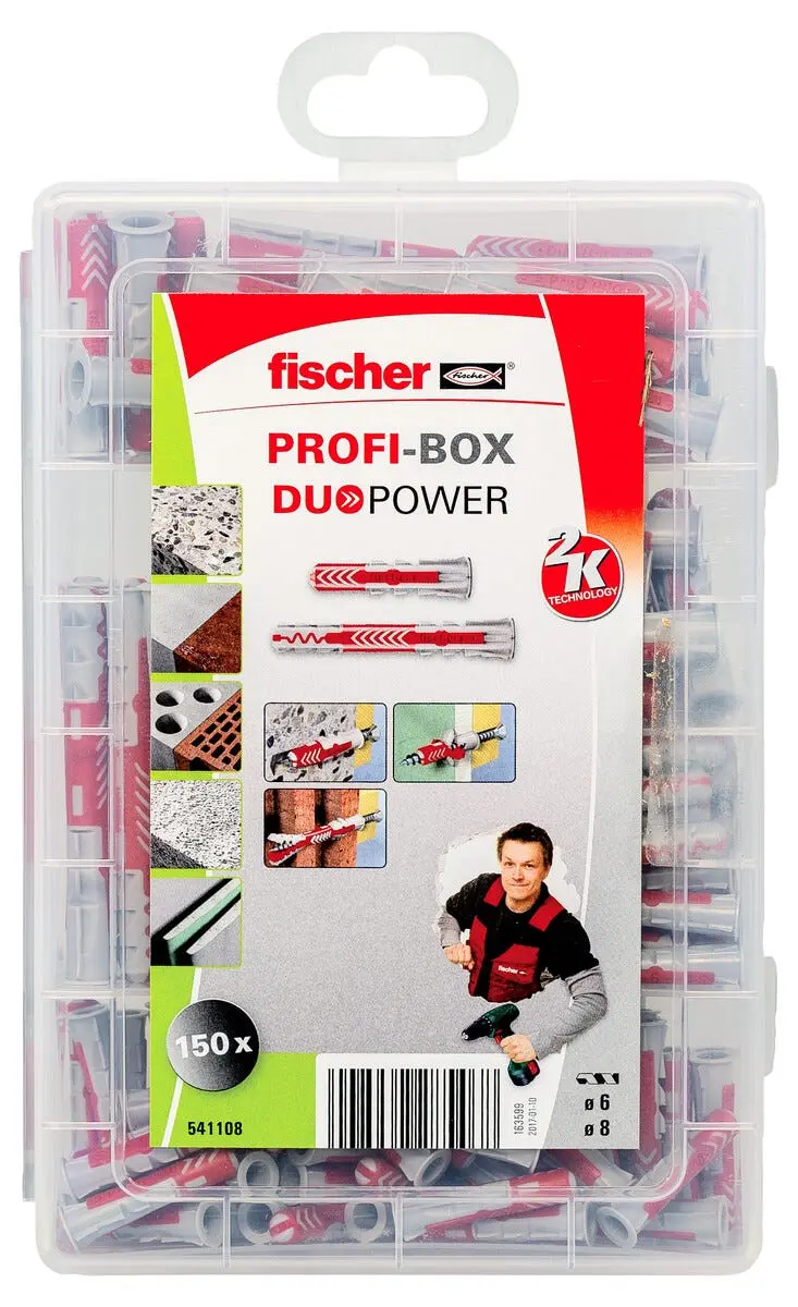 Fischer Profi-Box DuoPower plugg, kort og lang, 150 deler