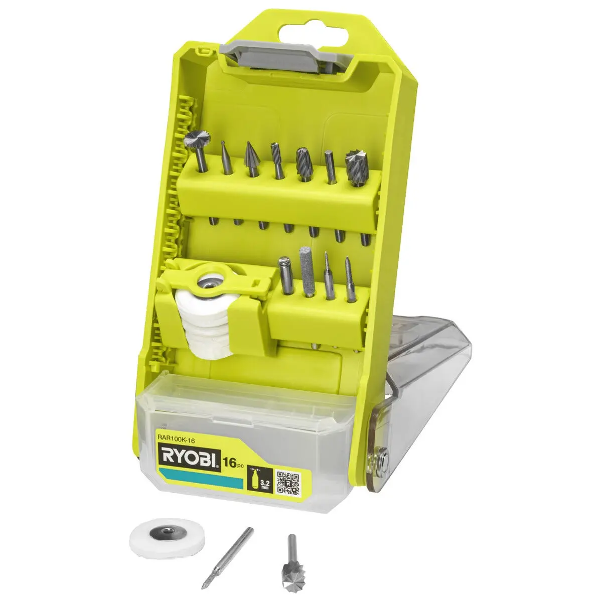 Ryobi RAR100K-16 sett for fresing og gravering, 16 deler