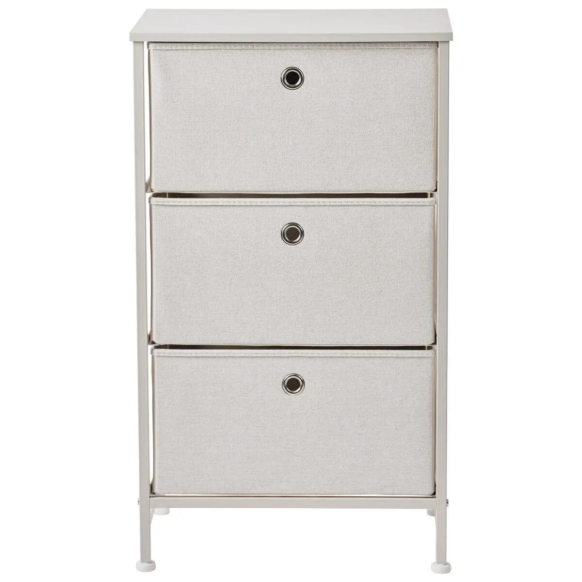 Liten kommode med tre skuffer, beige, 45 x 30 x 77,3 cm