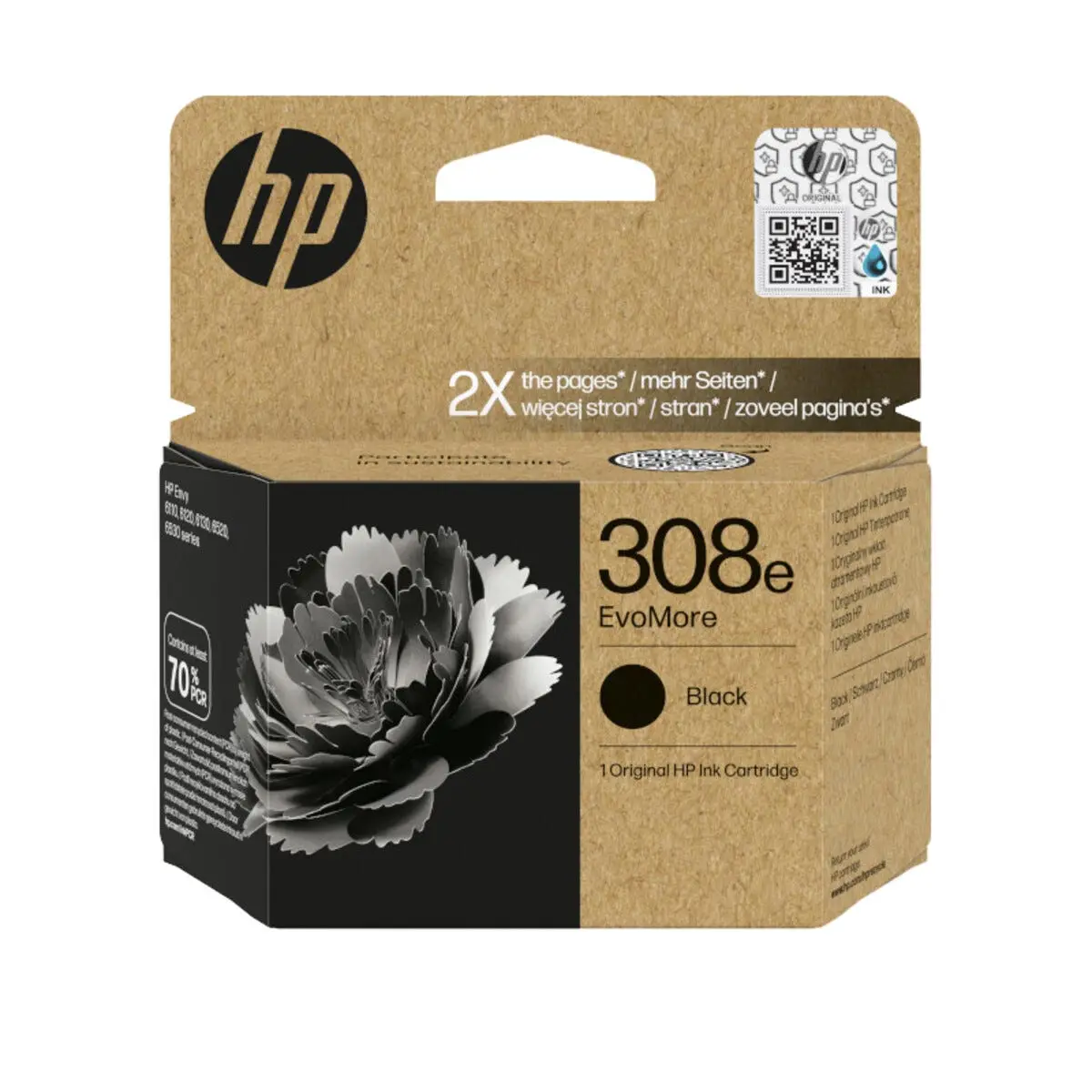 HP 308e EvoMore blekkpatron original svart