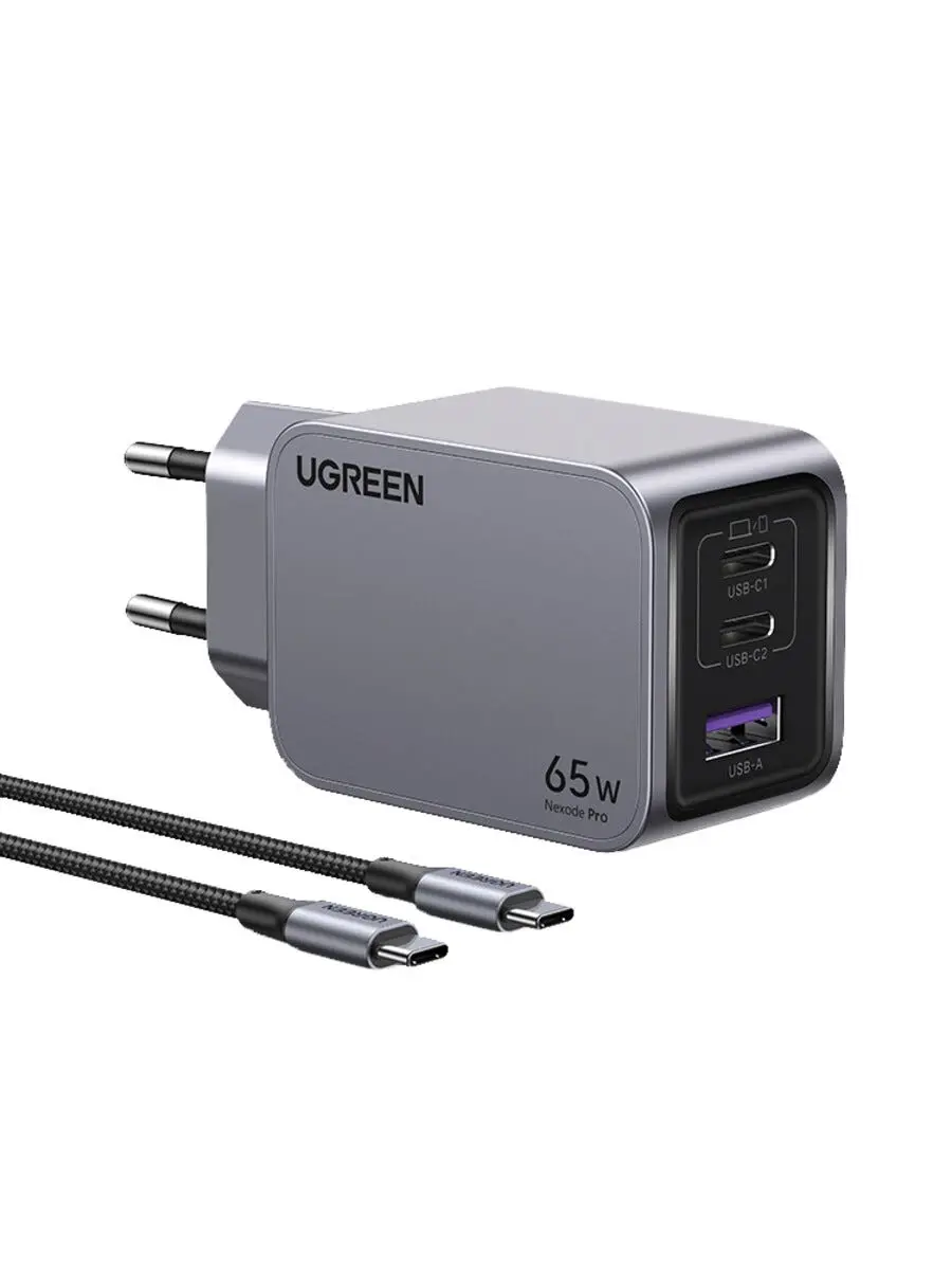 Ugreen Nexode Pro USB-C lader 65 W 3 porter, GaN