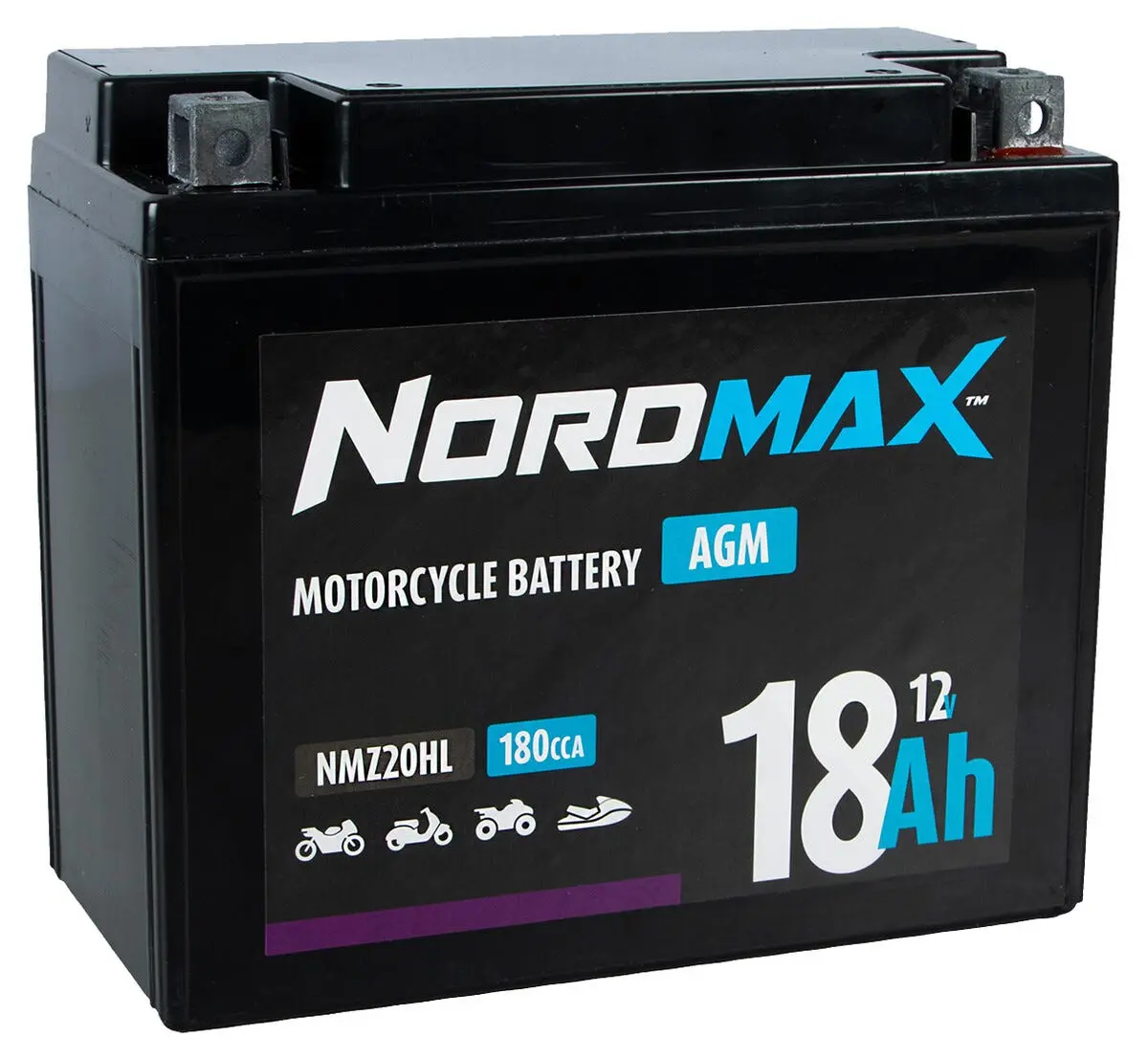 Nordmax NMZ motorsykkelbatteri AGM 12 V, 18 Ah