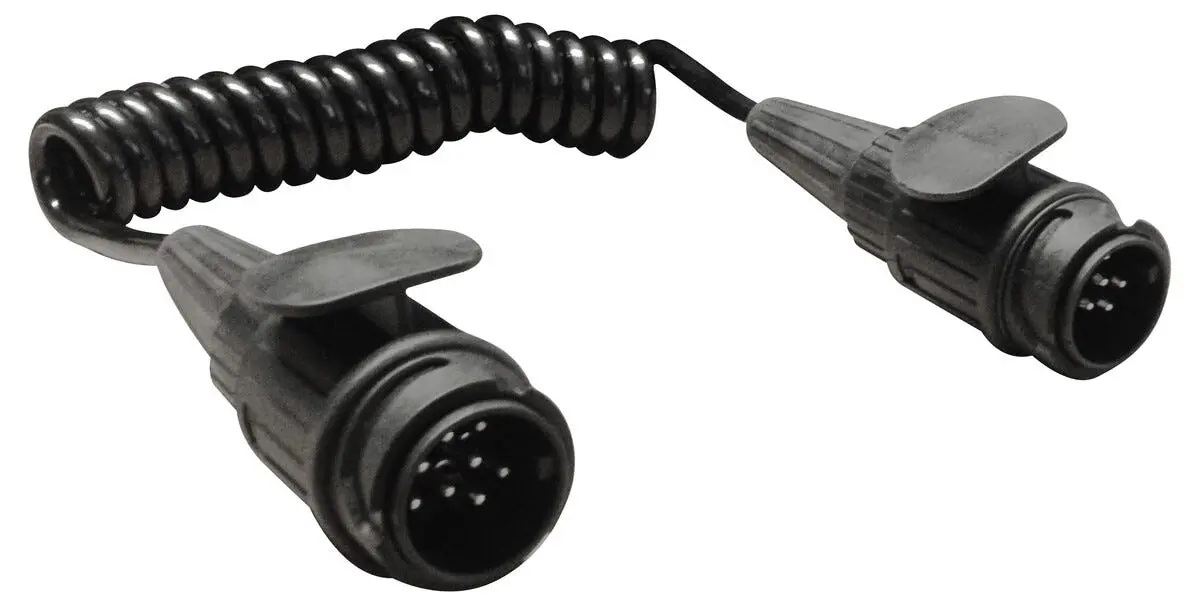 Tilhengerkabel 13-polet, 12 V spiralkabel, 1,5 m