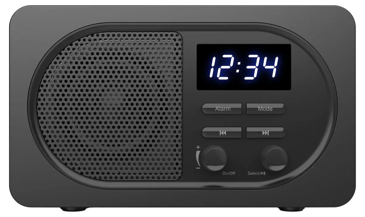 Exibel FM-radio, klokkeradio, Bluetooth, USB og 3,5 mm