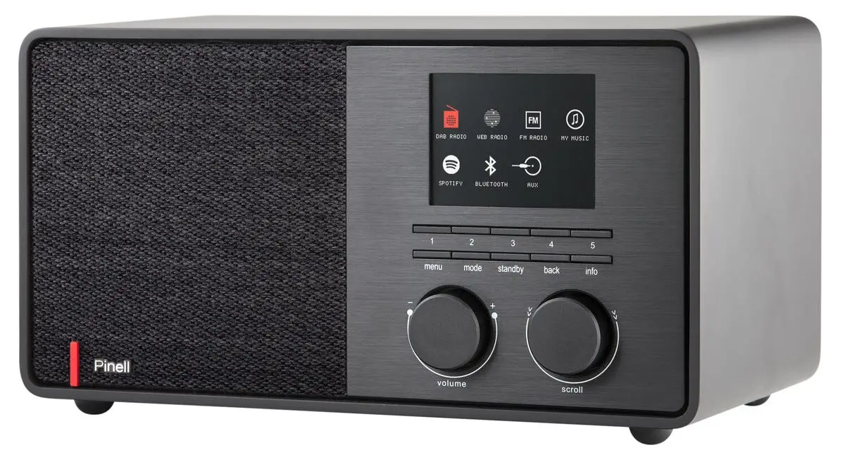 Pinell Supersound 301, DAB-radio med DAB, DAB+, FM-radio, Podcaster, Spotify