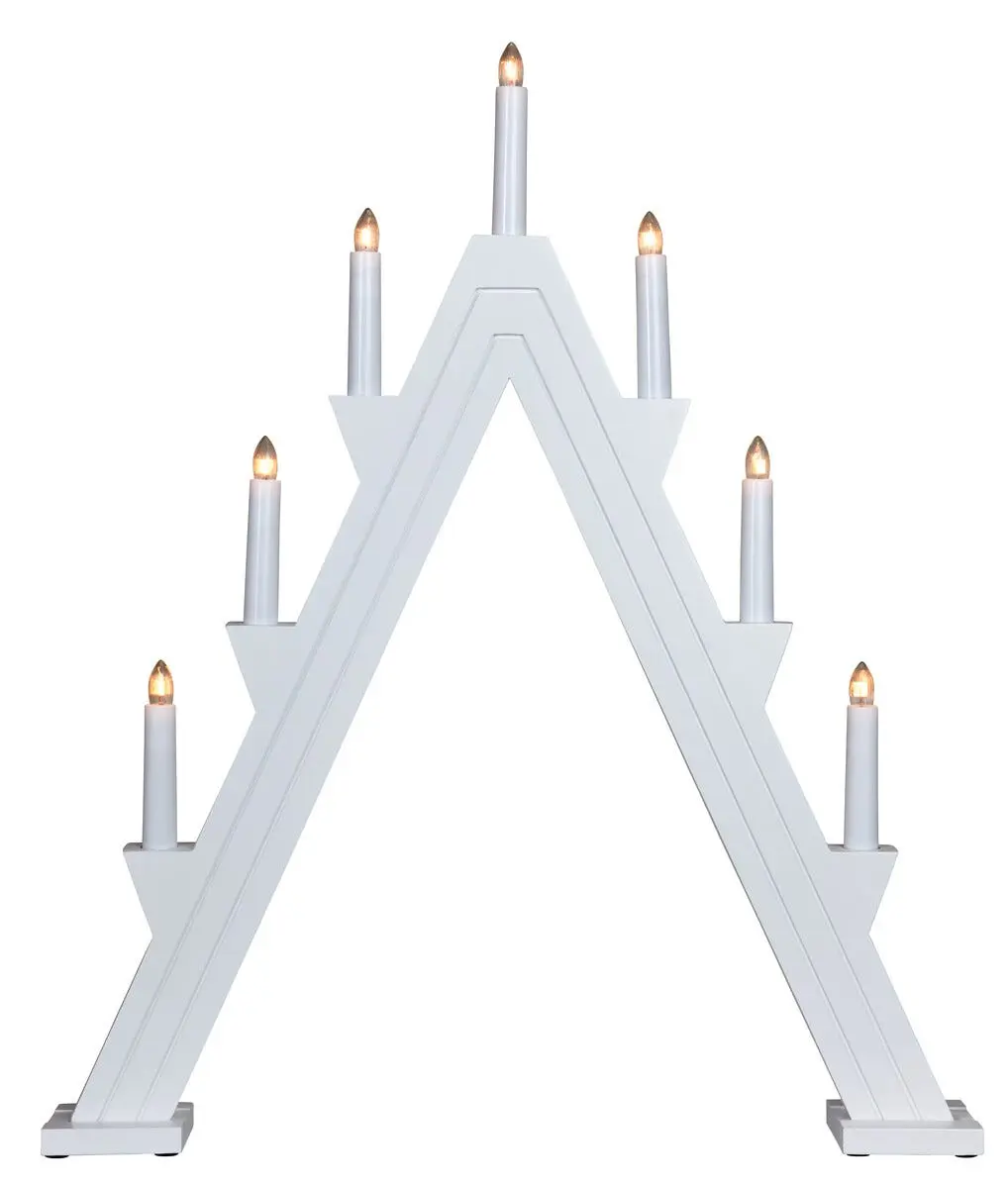 Northlight Djura adventsstake, tre, 7 lys, hvit