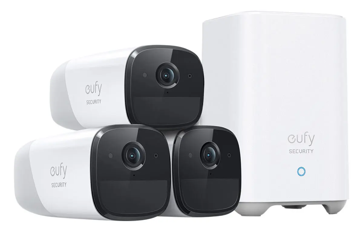 EufyCam 2 Pro Kit, 3 overvåkningskameraer, 1 HomeBase