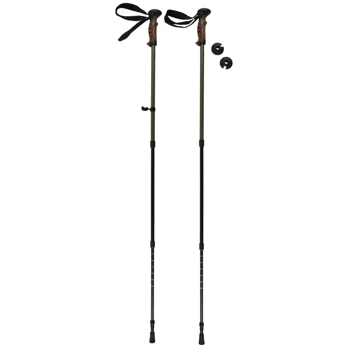 Lette, sammenleggbare gåstaver i karbonfiber, 67-135 cm