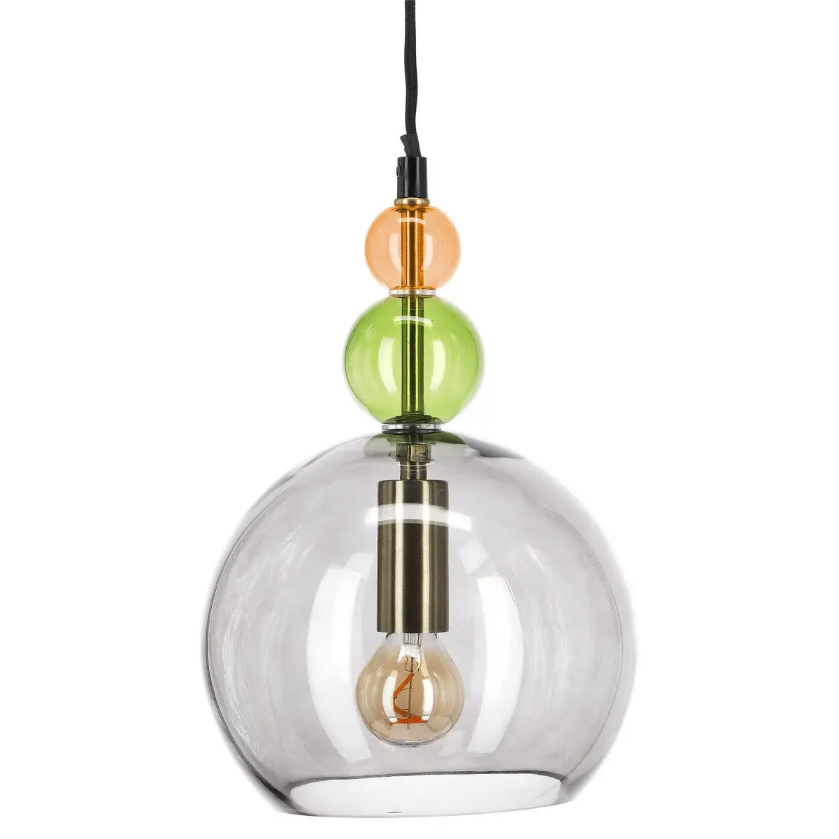 Alba taklampe glass rund, grå, grønn, gul, 18 cm, Northlight