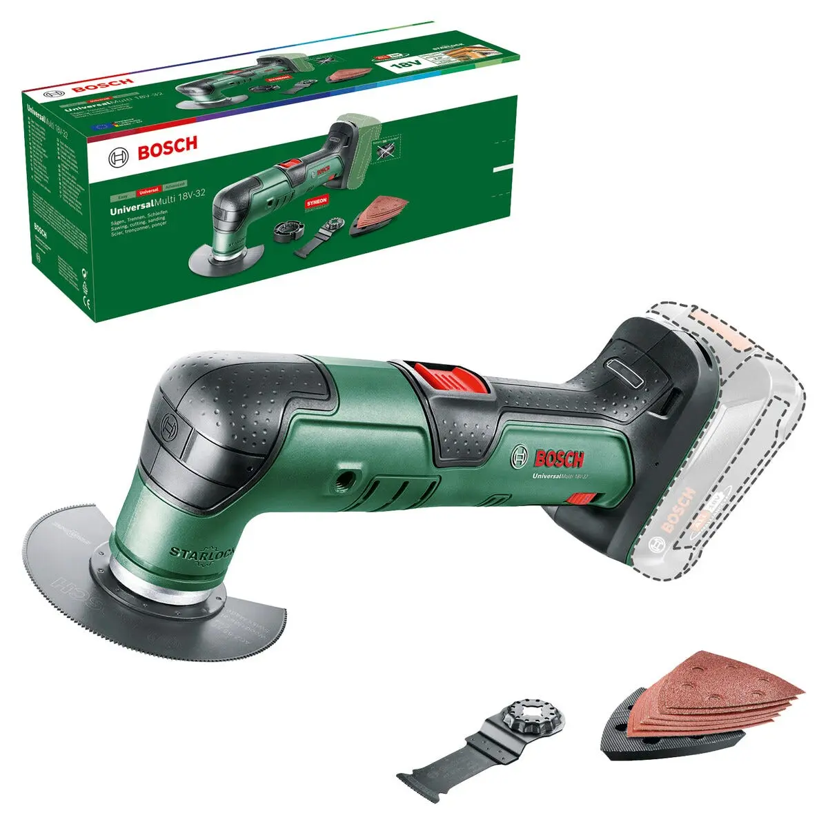 Bosch UniversalMulti 18V-32 batteridrevet multiverktøy