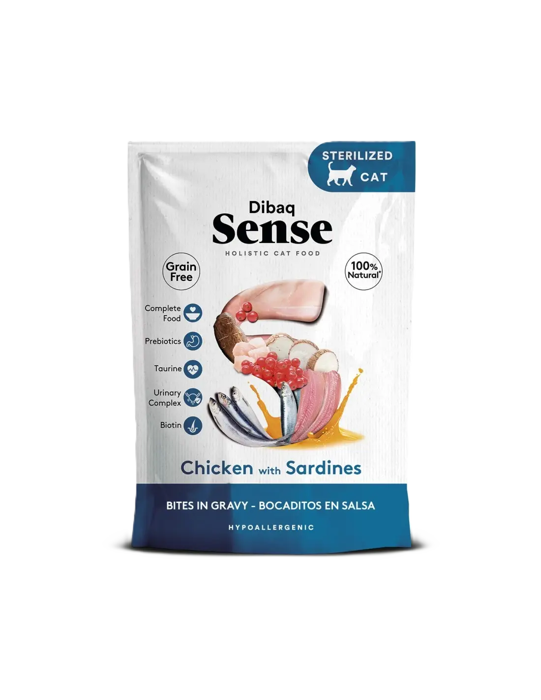 DIBAQ Cat Sense Bites Chicken With Sardines 100g