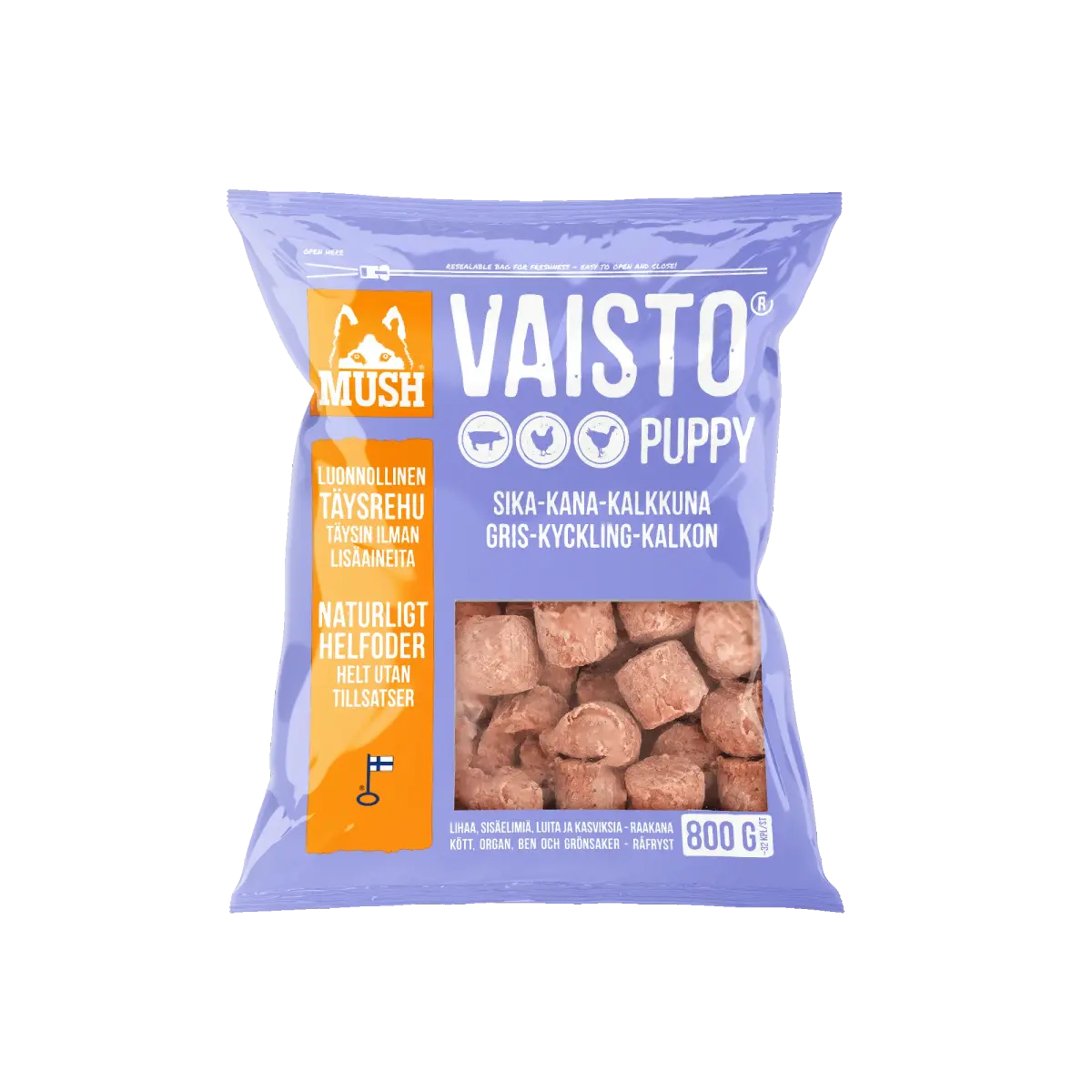 Mush Vaisto Puppy Ljuslila Gris-Kalkon-Kyckling