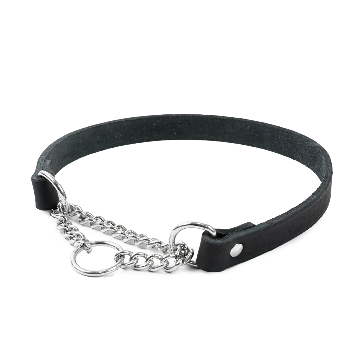 Selected by ZOO Läderhalsband Hera halvstryp Svart