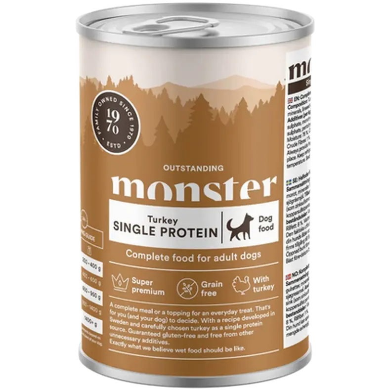 Monster Pet Food Dog Adult Single Kalkun Boks