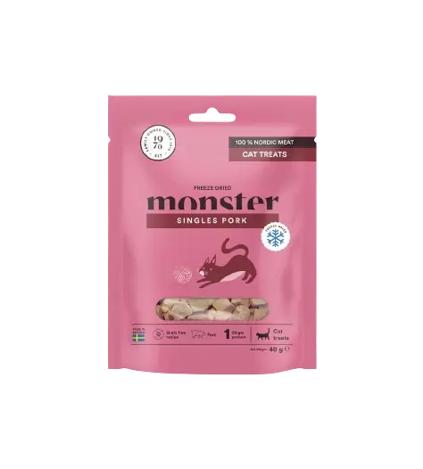 Monster Pet Food Frysetørket svinekjøtt til katter 40 g