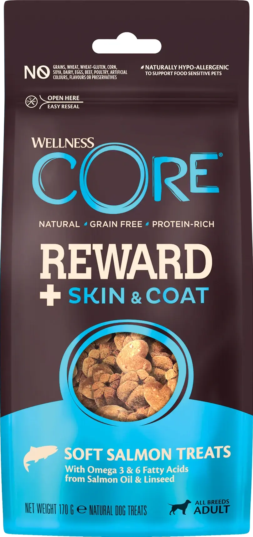 CORE Petfood Reward+ Treats Salmon Skin & Coat 170g