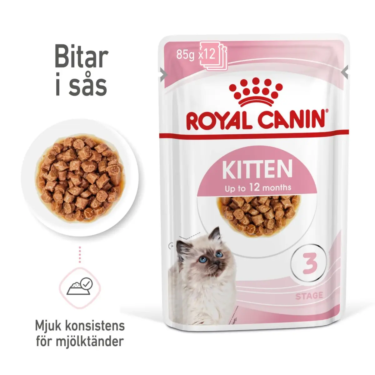 Royal Canin Kitten Gravy Våtfôr for kattunger 85 g x 12 stk