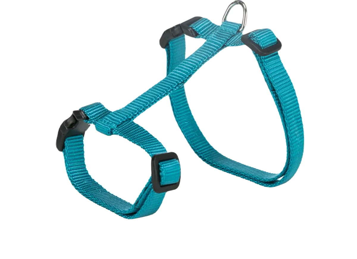 Trixie Kattesele+bånd for store katter XL, nylon, Bl-farger. 34-57 cm/13 mm